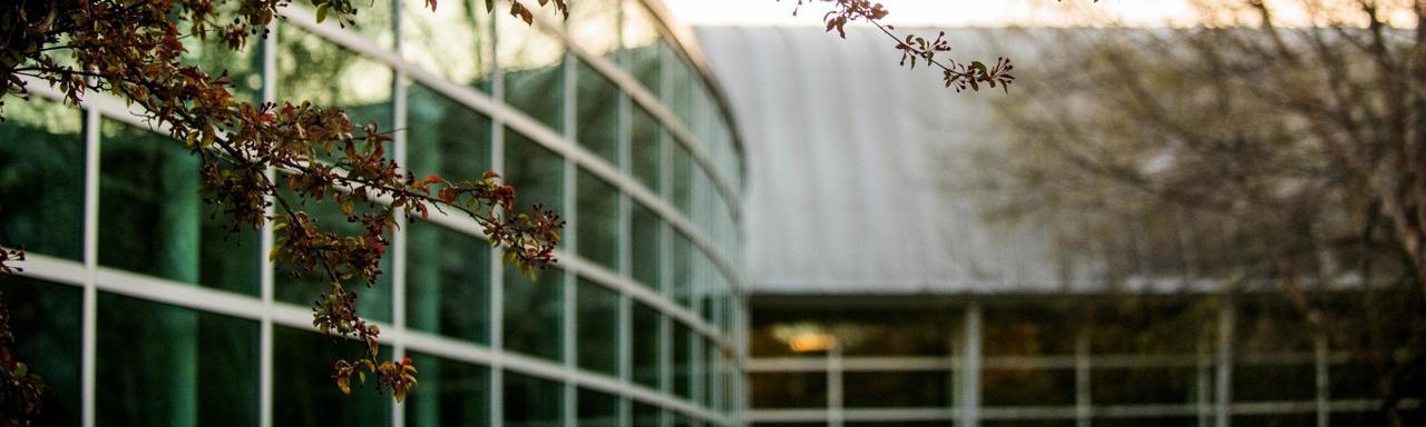 Detail of Calder Arts Center Façade in the Spring